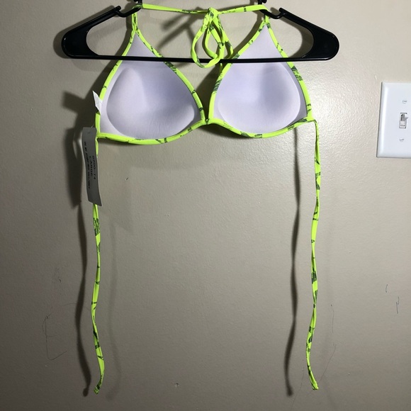 Neon-ish yellow bikini top w/ stars - Picture 4 of 7